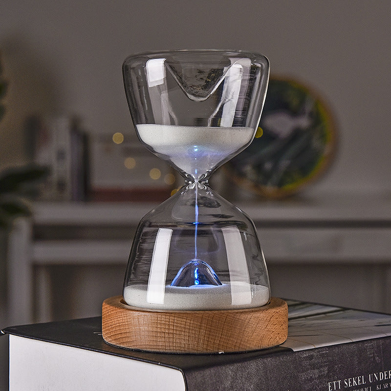 Glass Hourglass Timer Luminous Remote Control 15 Minutes Night Market Creative Decoration Hourglass