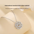 925 Sterling Silver Four-leaf Clover One Ornament Two-leaf Necklace Elegant Tassel Pendant Collarbone Chain Birthday Tanabata For Girlfriend