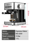 15bar Extraction Espresso Machine Home Coffee Machine Steam Milk Froth Semi-automatic Coffee Machine In Stock